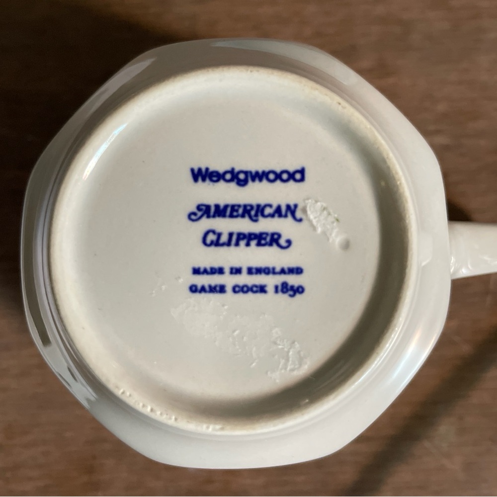Wedgwood American Clipper blue and white transferware teacups / 2 - Picture 3 of 5